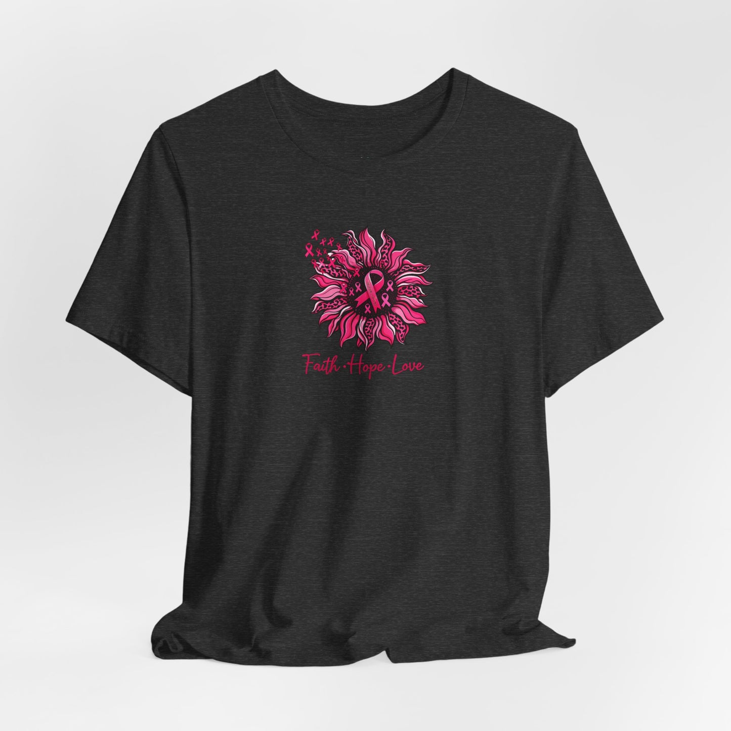 Faith Hope Love Floral Tee — Inspirational Women's Short Sleeve Shirt