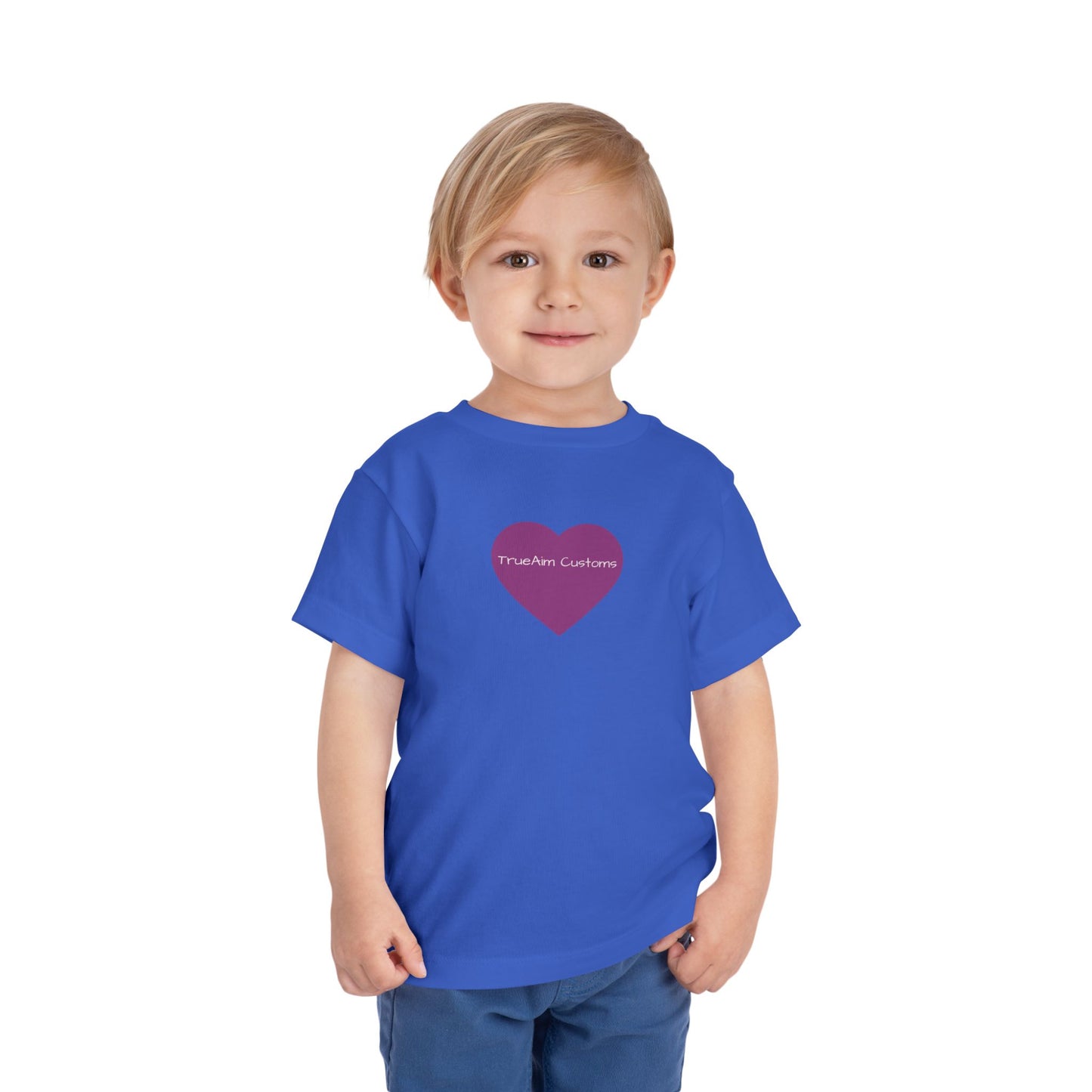 Toddler Tee — Purple Heart Graphic Kids Shirt, Cute Valentine's or Everyday Baby Gift