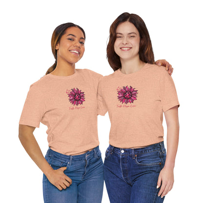 Faith Hope Love Floral Tee — Inspirational Women's Short Sleeve Shirt
