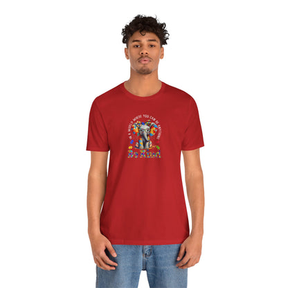 Be Kind Elephant T-Shirt — Colorful Puzzle Piece Autism Awareness Tee
