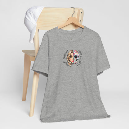 Half Sweet Half Chaos T-Shirt — Day of the Dead Skull Girl Graphic Tee