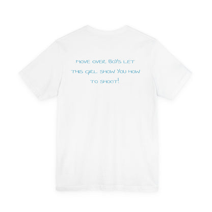 Game Day Pool Tee — "Game Day" Graphic T-Shirt (Back: "Move Over Boys Let This Girl Show You How To Shoot")