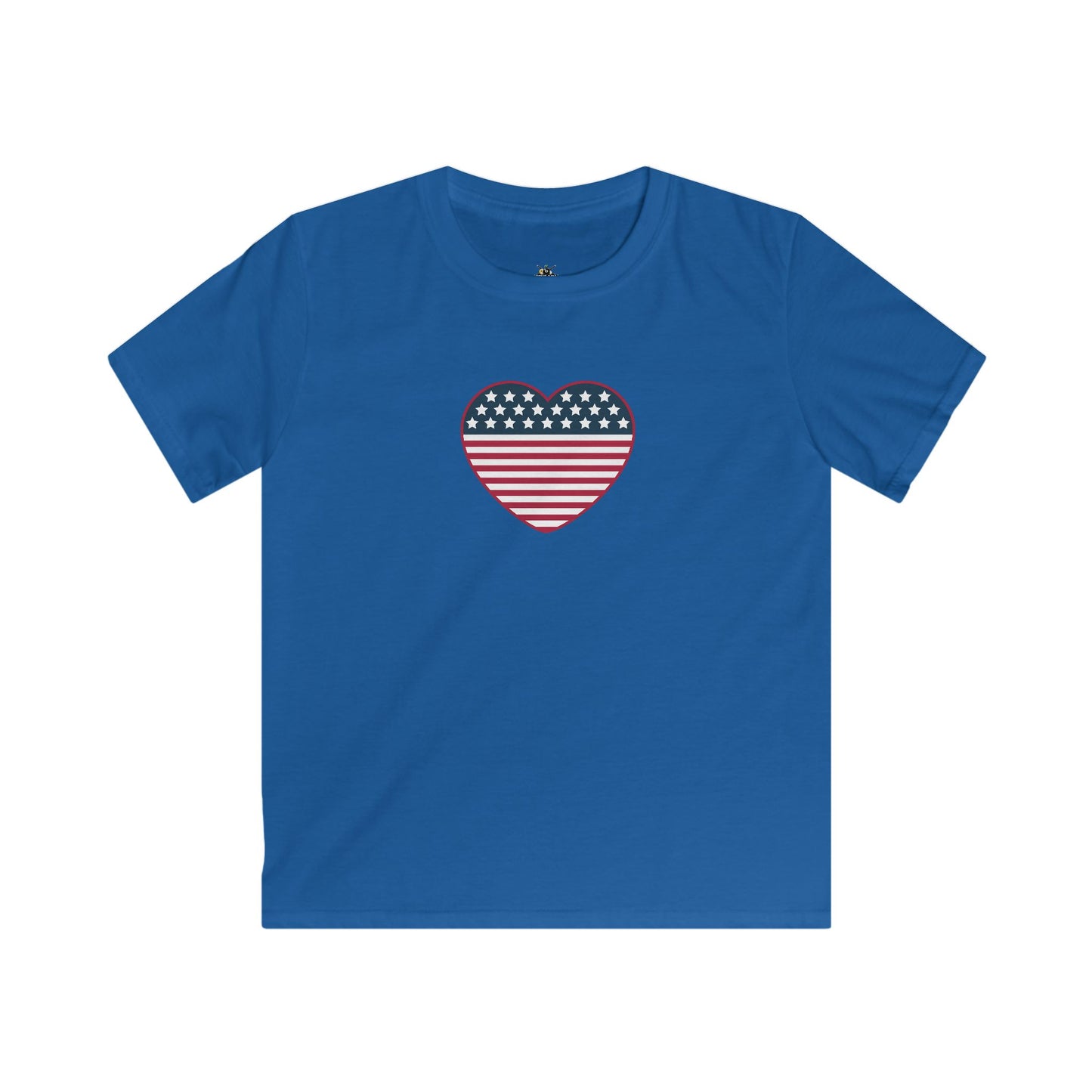 Kids Tee — American Flag Heart Graphic (Patriotic 4th of July Kids Shirt)