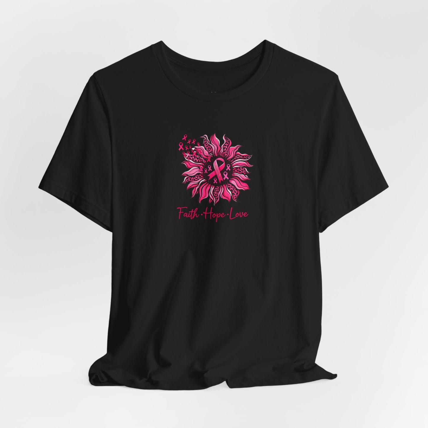 Faith Hope Love Floral Tee — Inspirational Women's Short Sleeve Shirt