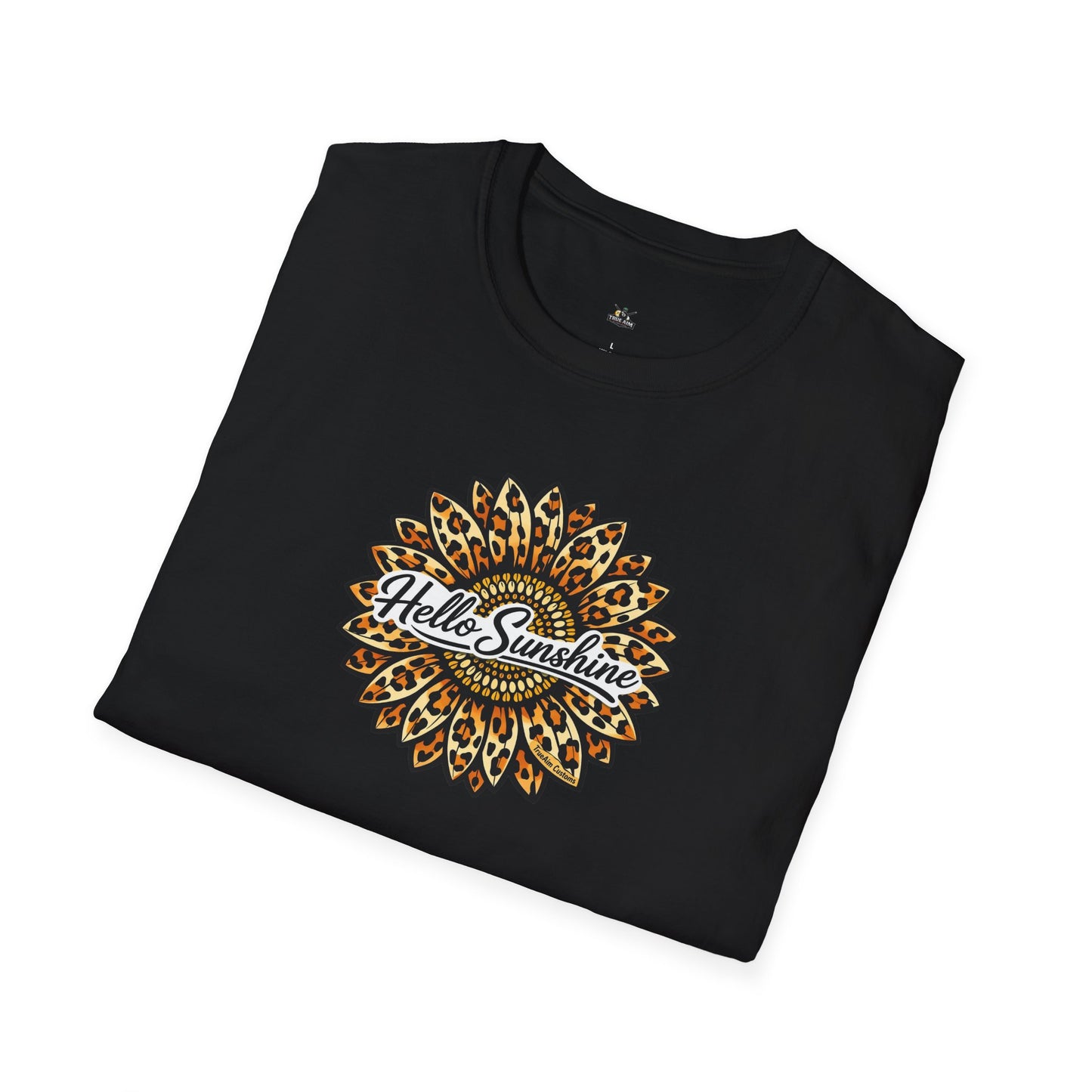 Hello Sunshine Leopard print sunflower unisex tee shirt