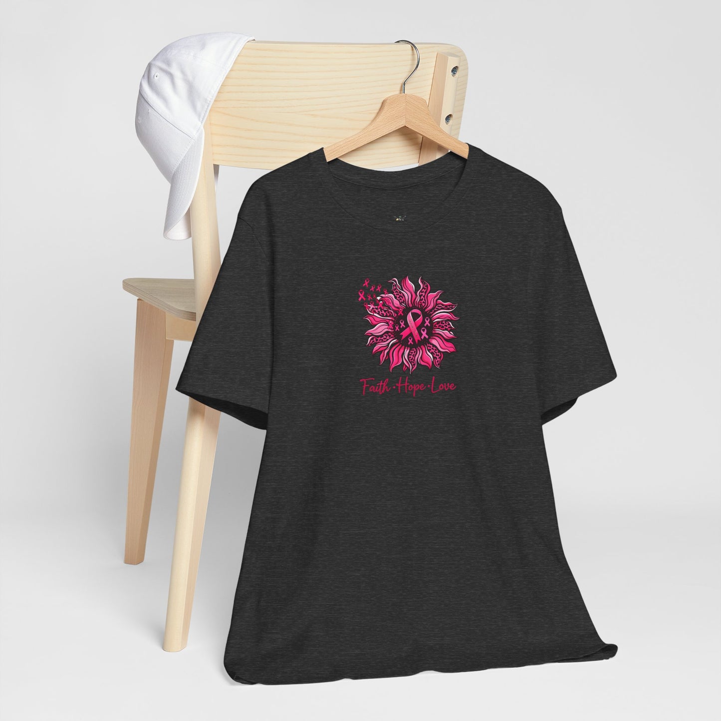 Faith Hope Love Floral Tee — Inspirational Women's Short Sleeve Shirt