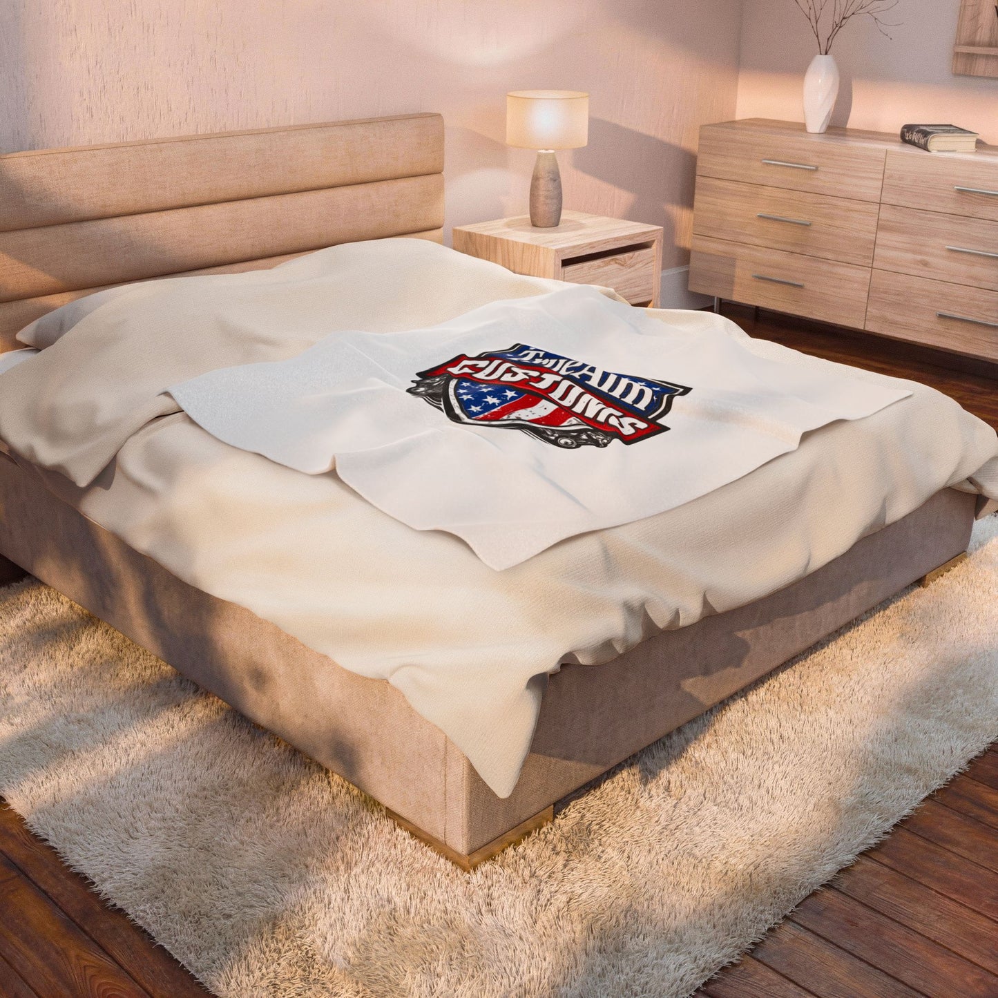 TrueAim Customs Velveteen Plush Blanket – American Shield Logo Throw