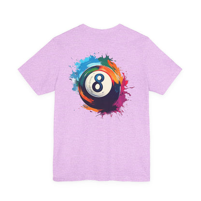 8 Ball Splash T‑Shirt — Colorful Pool Billiards Tee