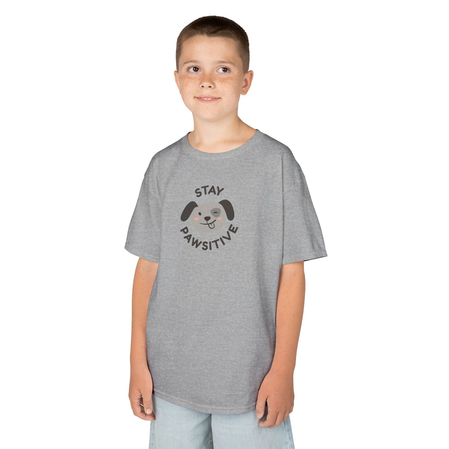 Kids T-Shirt — "Stay Pawsitive" Sloth Tee (Cute Animal Positivity Shirt)
