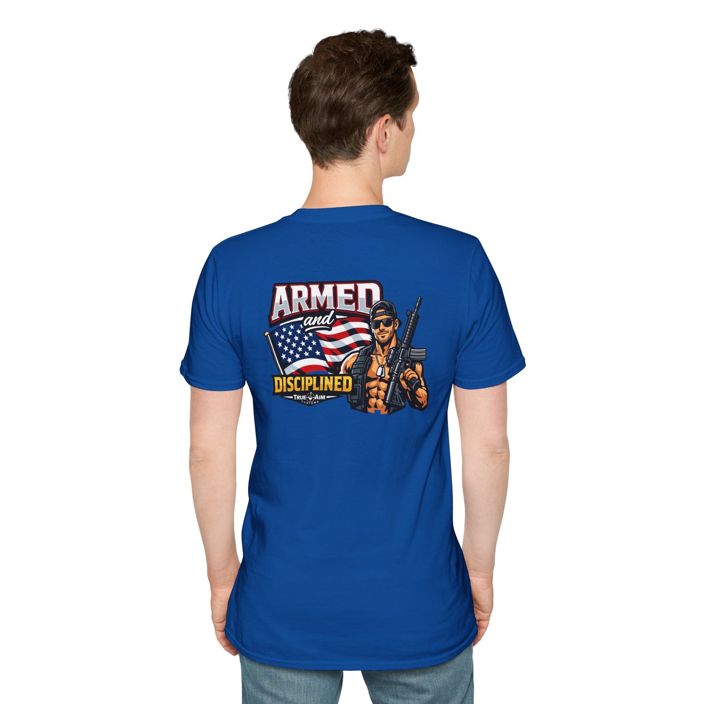 Armed and Disciplined T-Shirt — Patriotic Rifle Graphic Tee