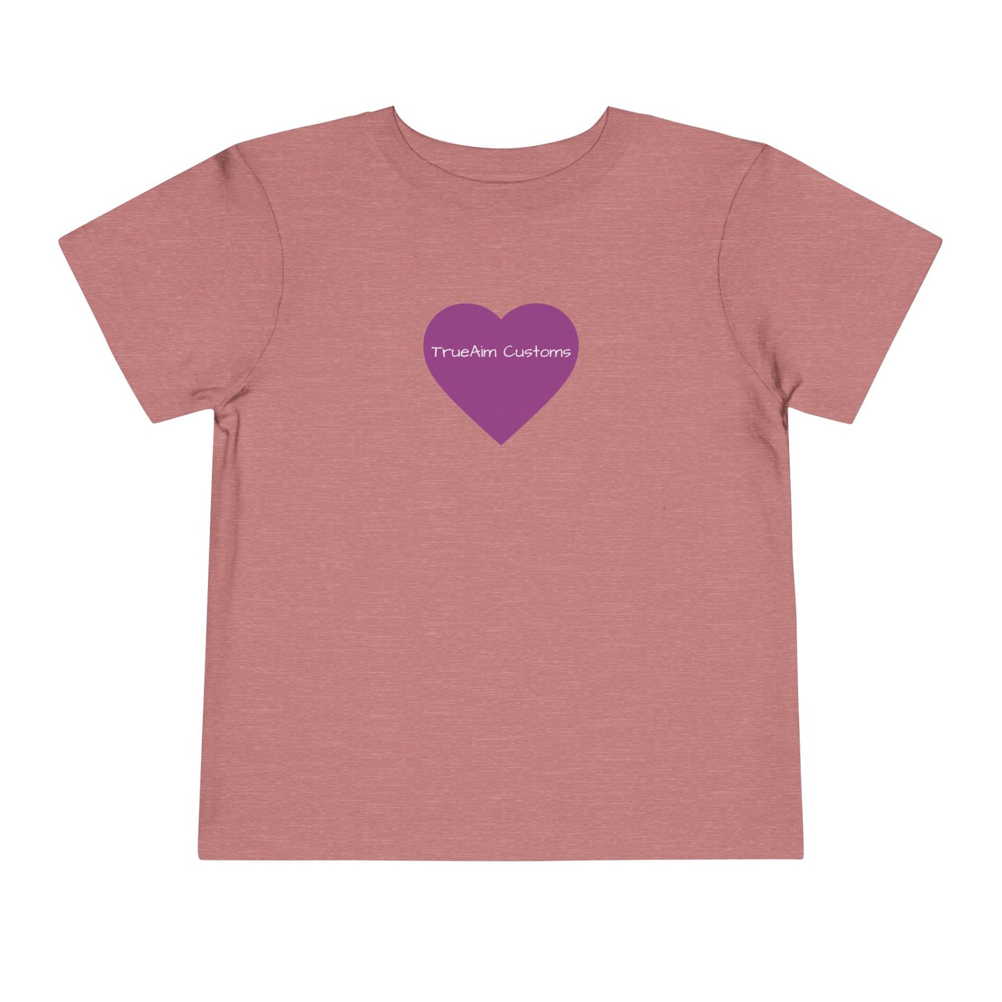 Toddler Tee — Purple Heart Graphic Kids Shirt, Cute Valentine's or Everyday Baby Gift