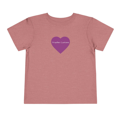 Toddler Tee — Purple Heart Graphic Kids Shirt, Cute Valentine's or Everyday Baby Gift