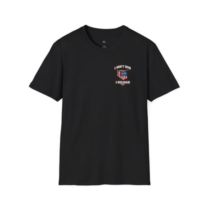 American Flag, AR 15- I don't run I reload 2A tee shirt unisex