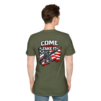 Come and Take It, American Flag Rifle Graphic Patriotic Tee