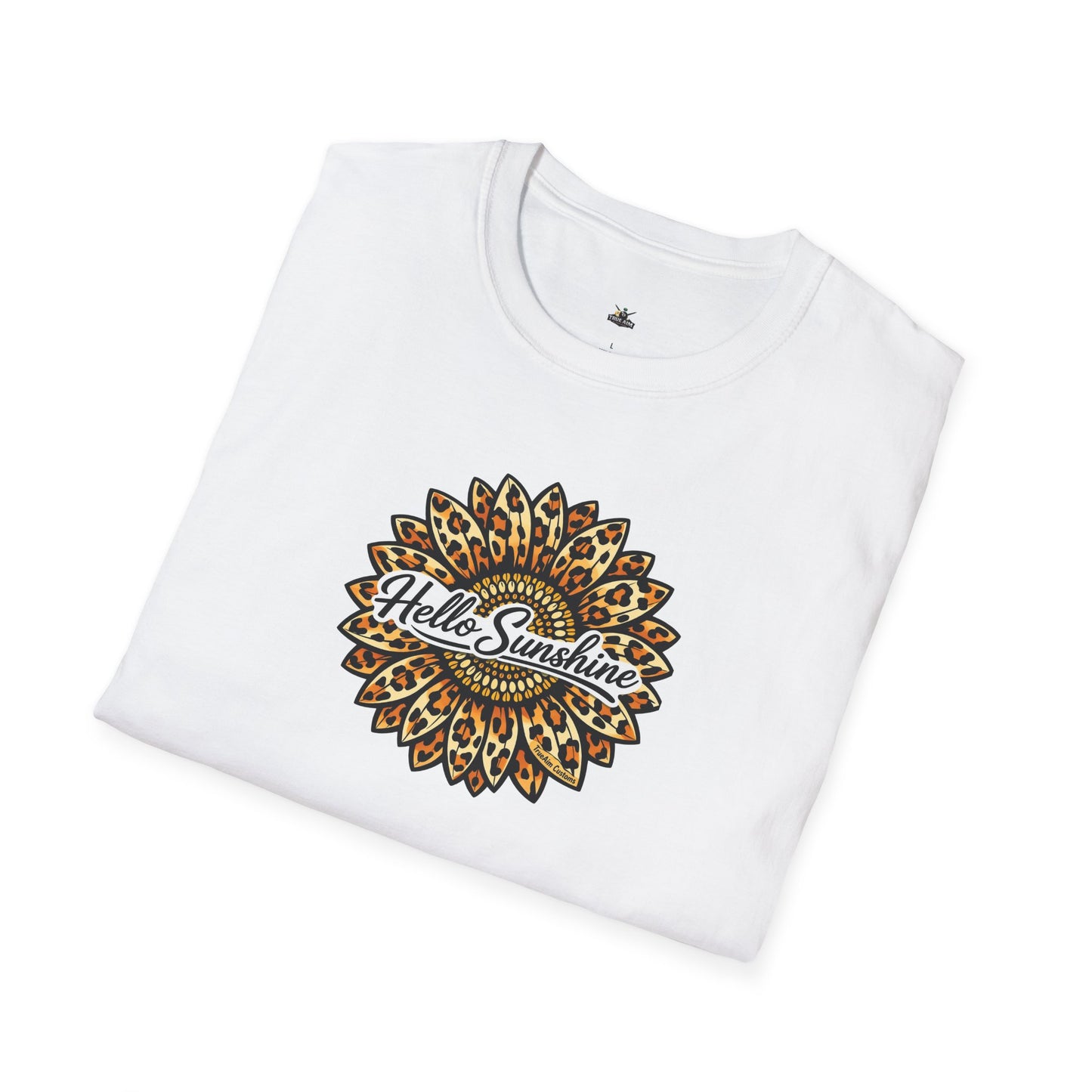 Hello Sunshine Leopard print sunflower unisex tee shirt