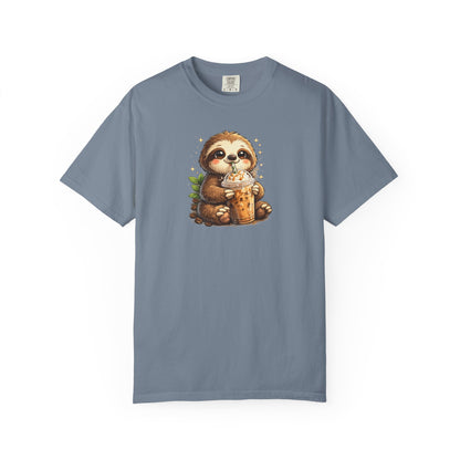 Cute Sloth Holding Coffee T-Shirt — Adorable Cozy Animal Tee