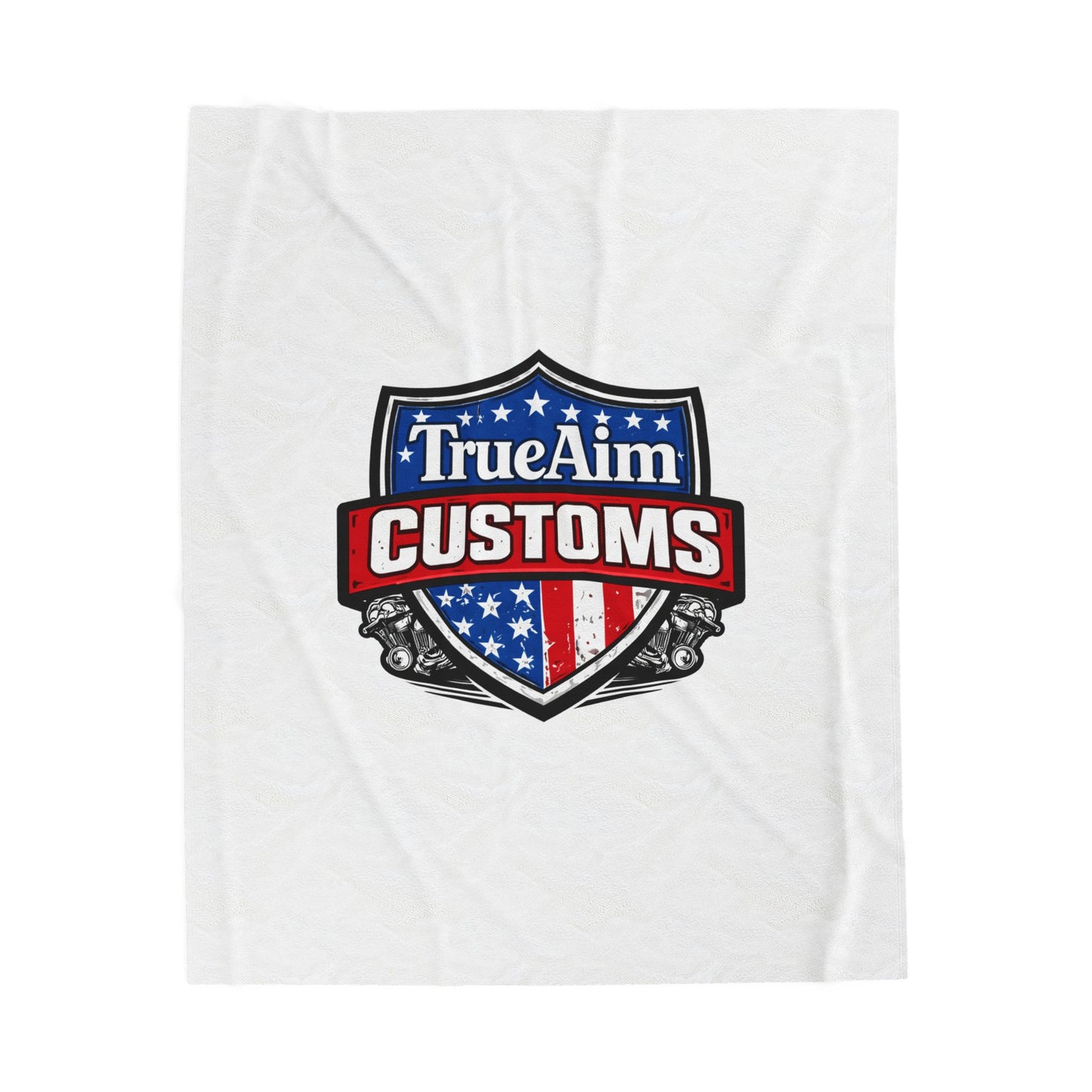 TrueAim Customs Velveteen Plush Blanket – American Shield Logo Throw