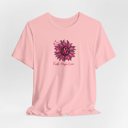 Faith Hope Love Floral Tee — Inspirational Women's Short Sleeve Shirt