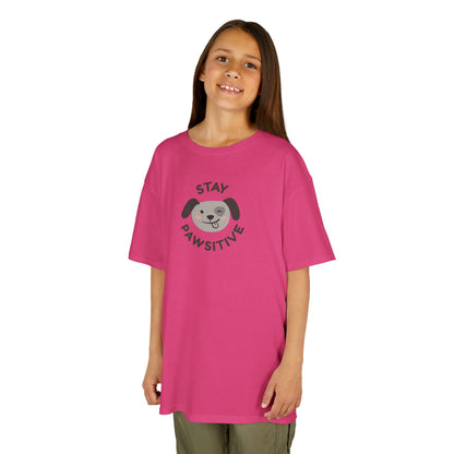 Kids T-Shirt — "Stay Pawsitive" Sloth Tee (Cute Animal Positivity Shirt)