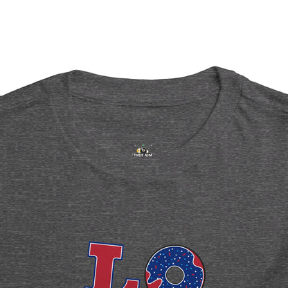 Patriotic "LOVE" Toddler Tee — American Flag 4th of July Baby Shirt