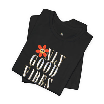 Good Vibes Floral Tee — 'Only Good Vibes' Graphic T‑Shirt- matching Adult Tee