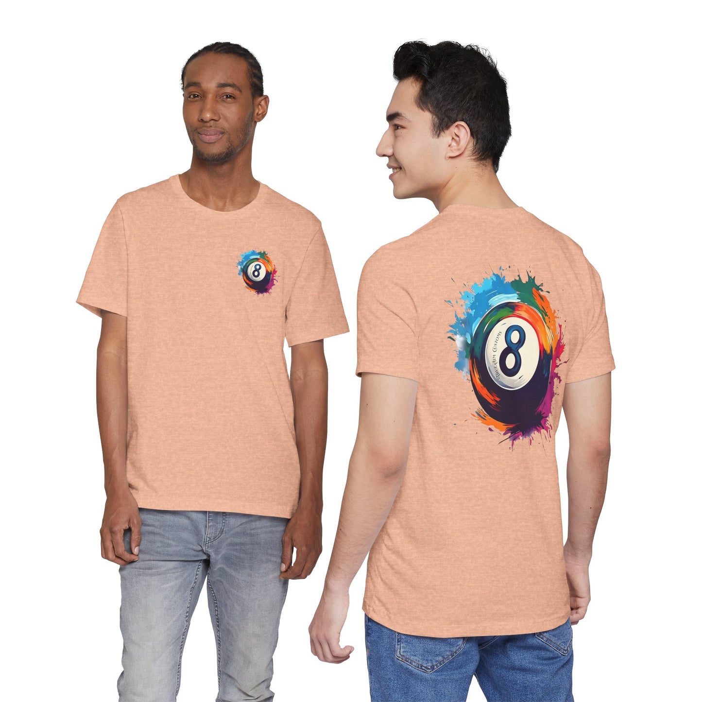 8 Ball Splash T‑Shirt — Colorful Pool Billiards Tee