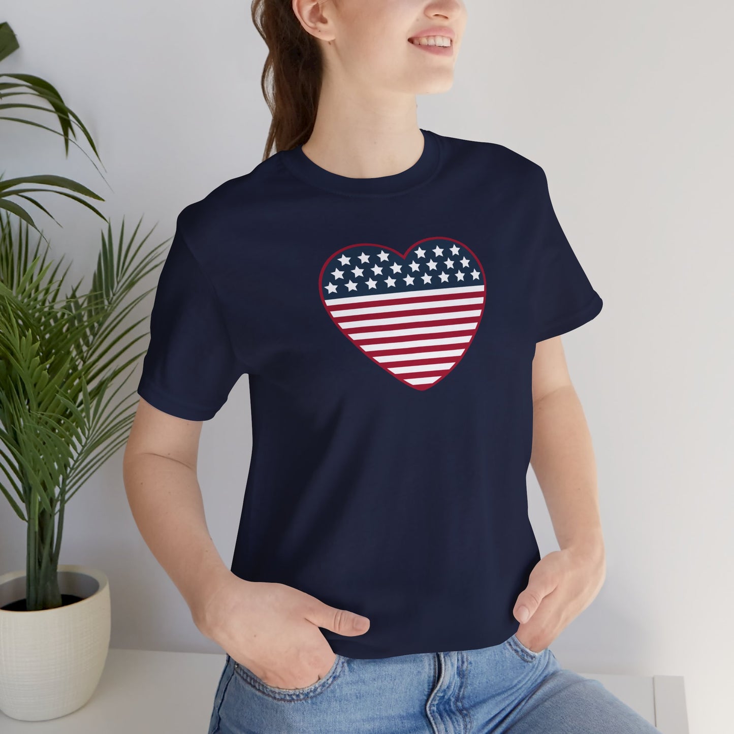 Patriotic Heart T-Shirt — American Flag Heart Tee for 4th of July & Independence Day