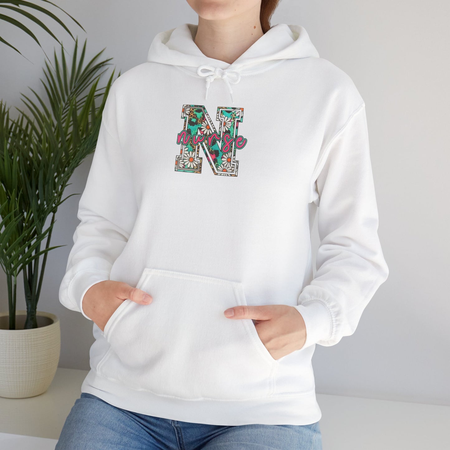 Floral Monogram 'N' Hoodie — Vintage Rose Letter Sweatshirt