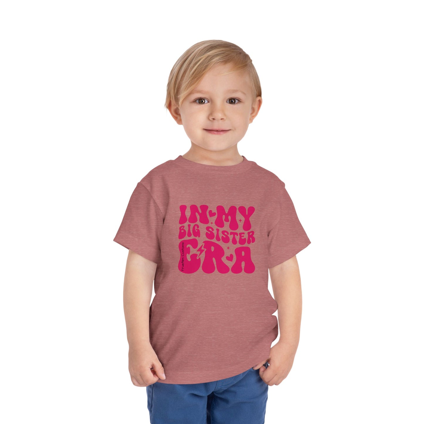 Toddler Tee — "In My Big Sister Era" Retro Pink Announcement Shirt