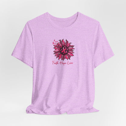 Faith Hope Love Floral Tee — Inspirational Women's Short Sleeve Shirt