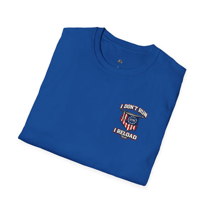 American Flag, AR 15- I don't run I reload 2A tee shirt unisex