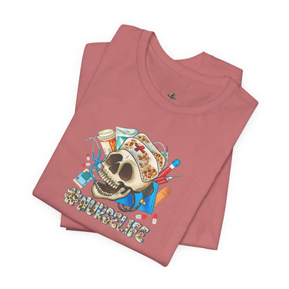 Nurse life Skull Graphic Tee