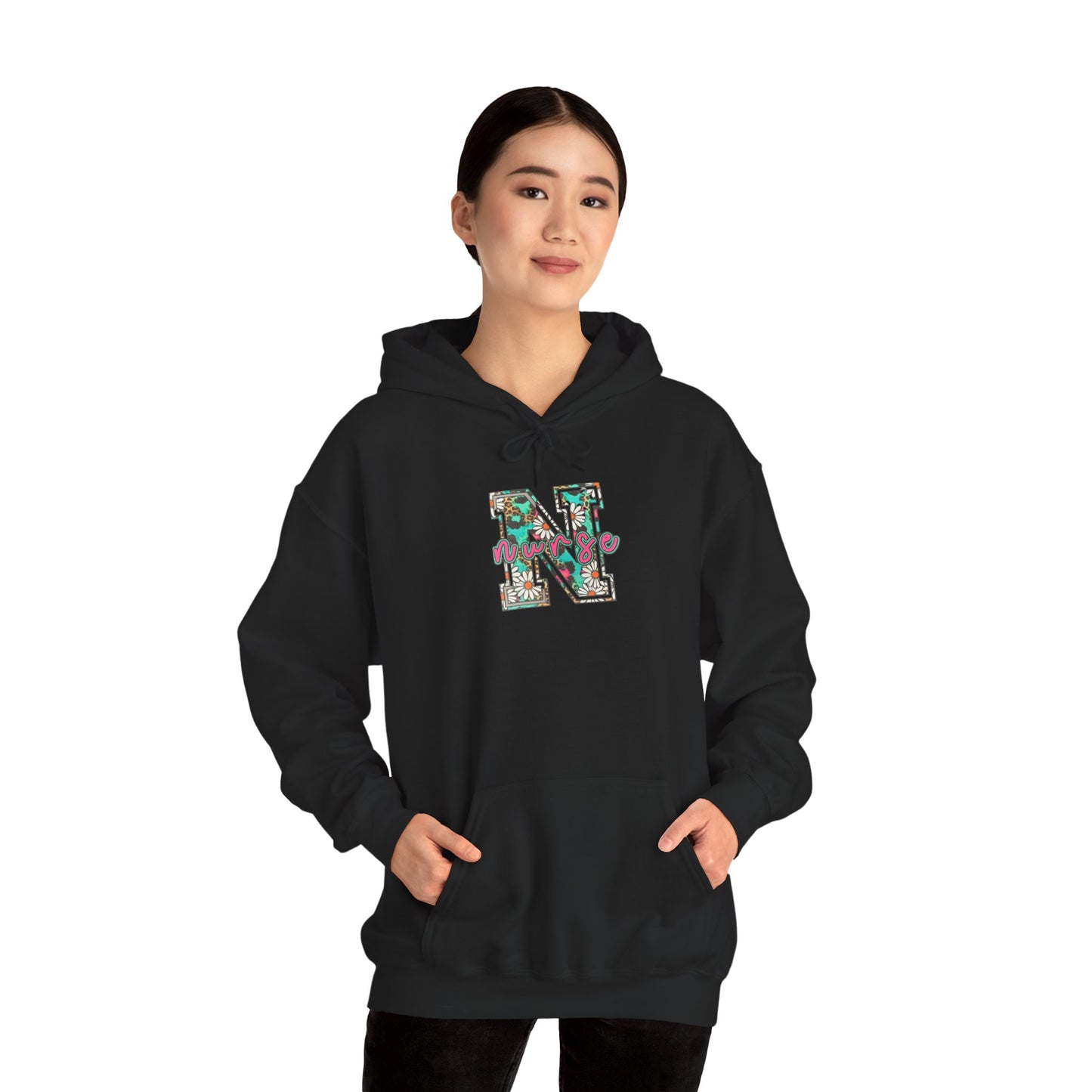 Floral Monogram 'N' Hoodie — Vintage Rose Letter Sweatshirt