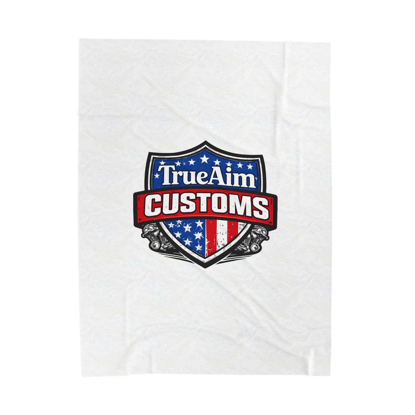 TrueAim Customs Velveteen Plush Blanket – American Shield Logo Throw