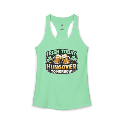 Women's Drunk today, hungover tomorrow St. Patty day  Racerback Tank