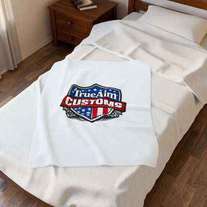 TrueAim Customs Velveteen Plush Blanket – American Shield Logo Throw