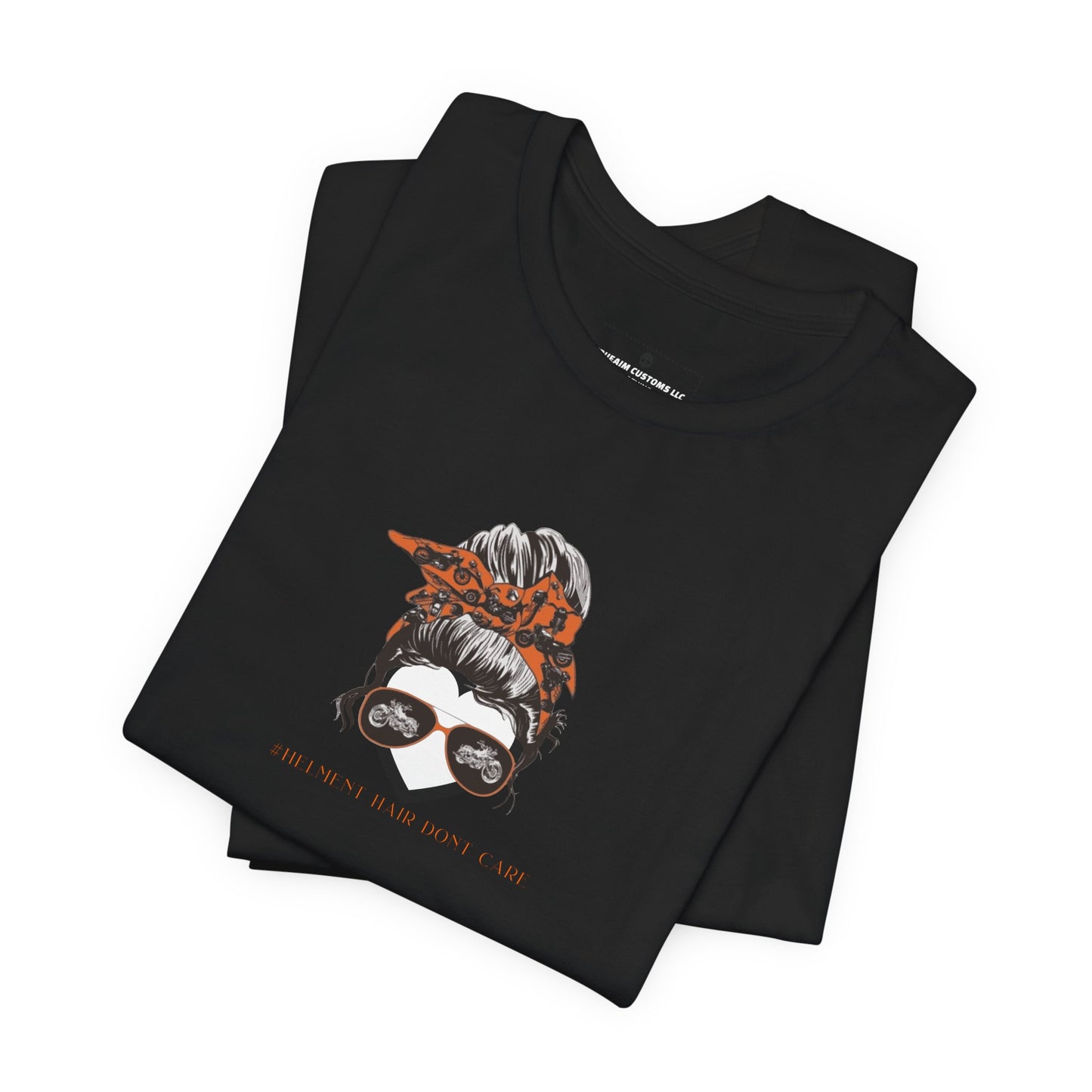 #helment hair don't care- motorcycle tee