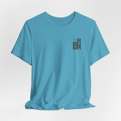 Autism Awareness Flag T-Shirt — Puzzle Ribbon Support Tee