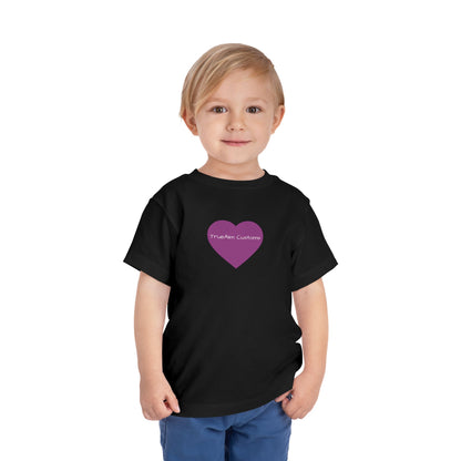 Toddler Tee — Purple Heart Graphic Kids Shirt, Cute Valentine's or Everyday Baby Gift