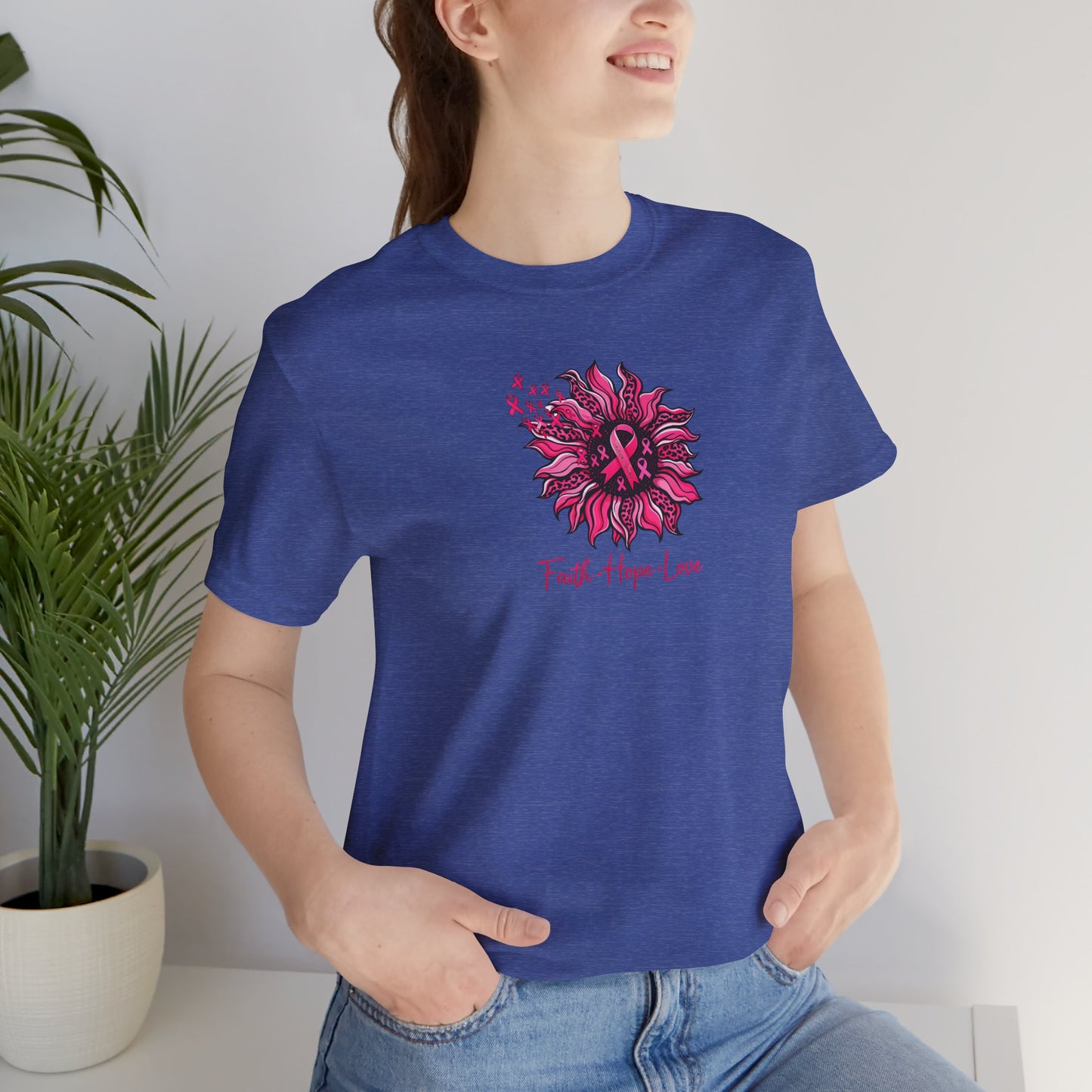 Faith Hope Love Floral Tee — Inspirational Women's Short Sleeve Shirt
