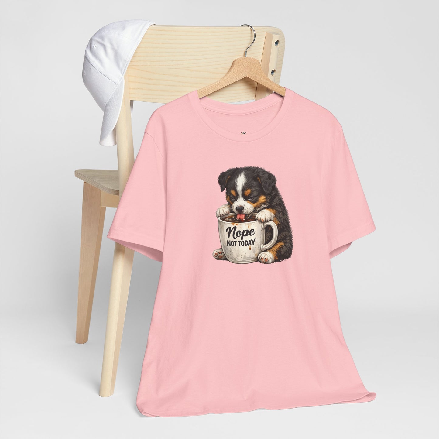 Puppy Coffee Tee — “Nope Not Today” Cute Dog Graphic T-Shirt