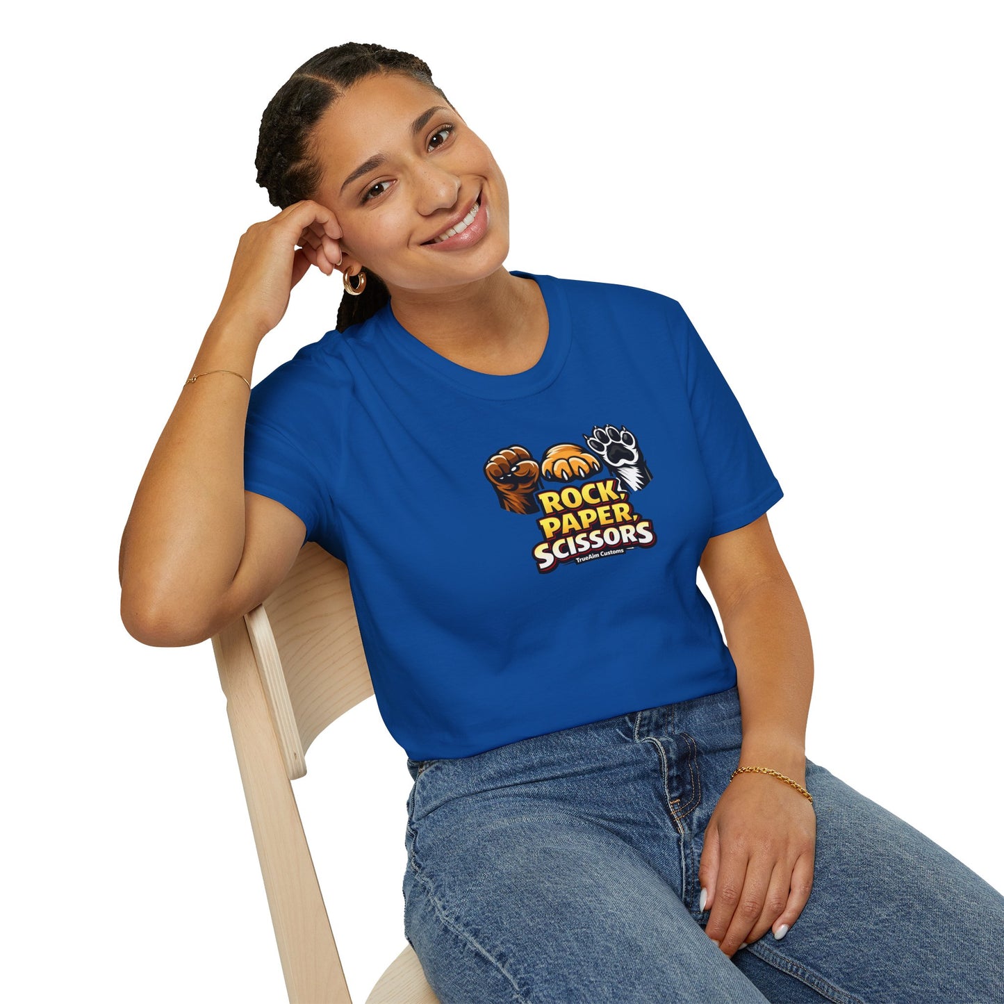 Rock Paper Scissors Paw Print T-Shirt — Cute Animal Game Graphic Tee