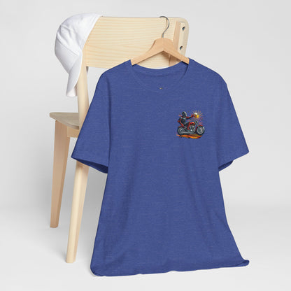 Motorcycle T‑Shirt with Beer Mug Graphic