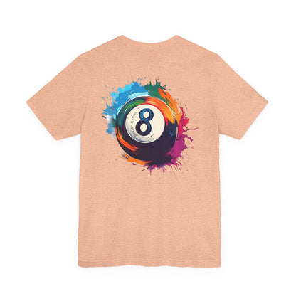 8 Ball Splash T‑Shirt — Colorful Pool Billiards Tee