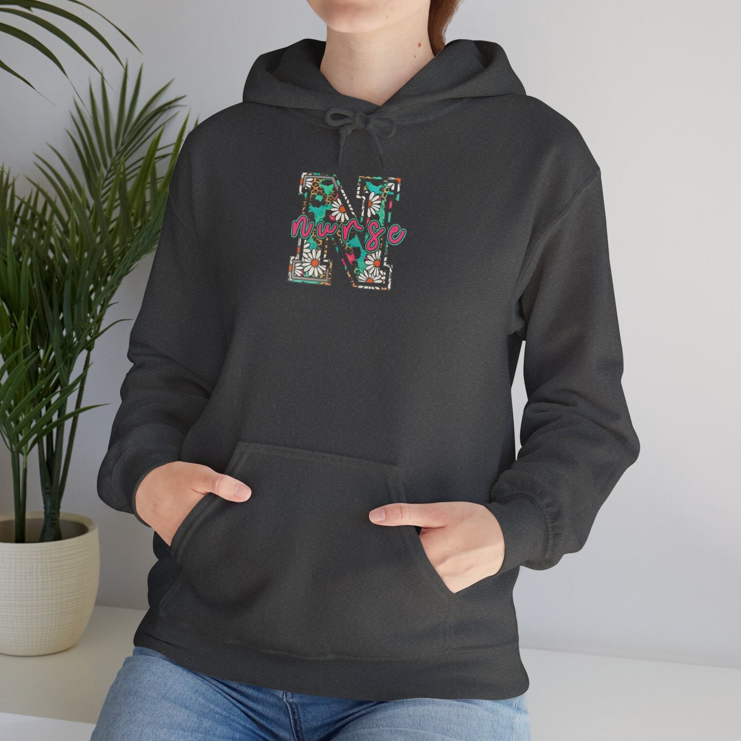 Floral Monogram 'N' Hoodie — Vintage Rose Letter Sweatshirt
