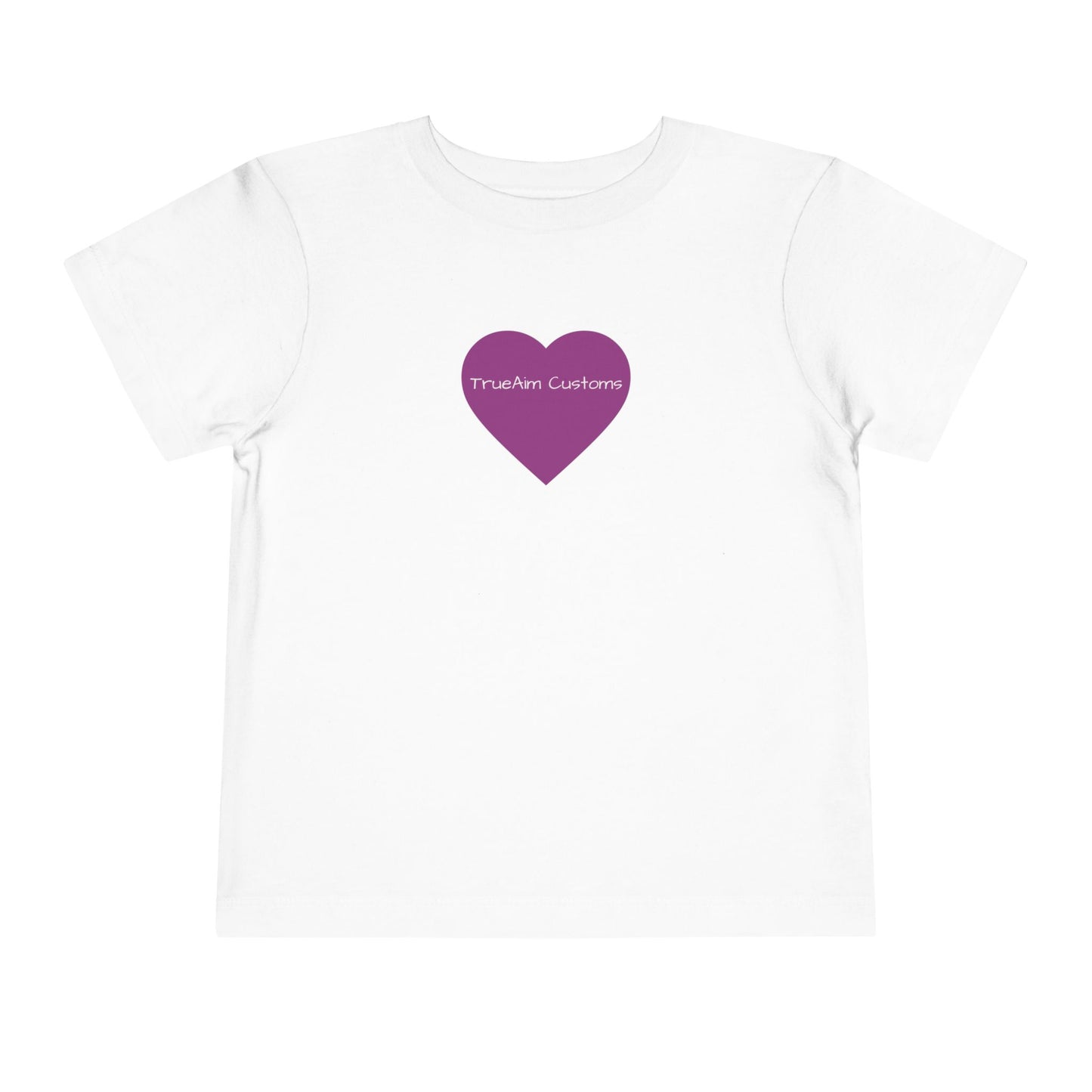 Toddler Tee — Purple Heart Graphic Kids Shirt, Cute Valentine's or Everyday Baby Gift