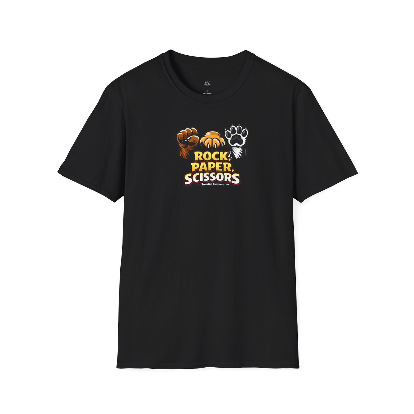 Rock Paper Scissors Paw Print T-Shirt — Cute Animal Game Graphic Tee
