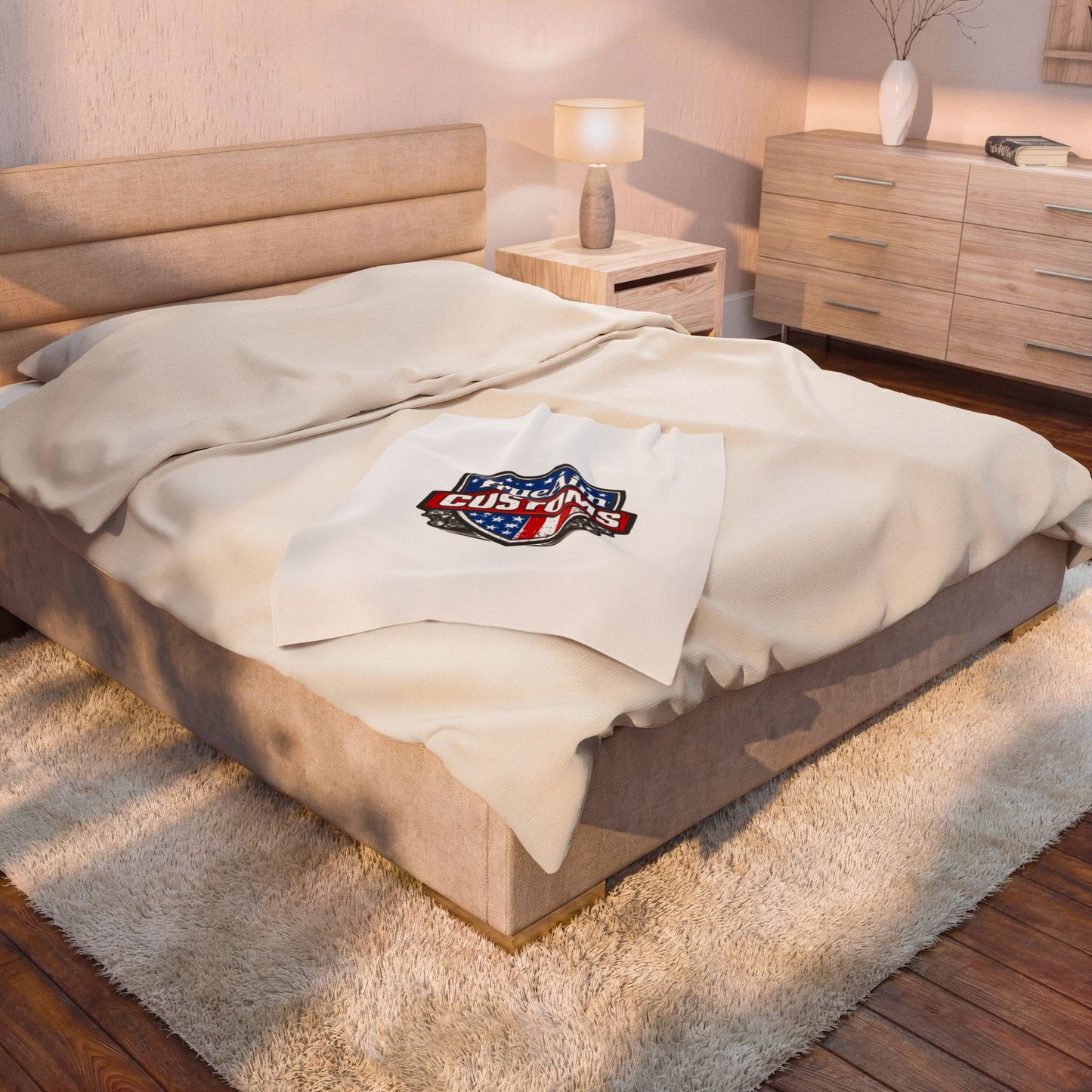 TrueAim Customs Velveteen Plush Blanket – American Shield Logo Throw