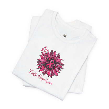 Faith Hope Love Floral Tee — Inspirational Women's Short Sleeve Shirt