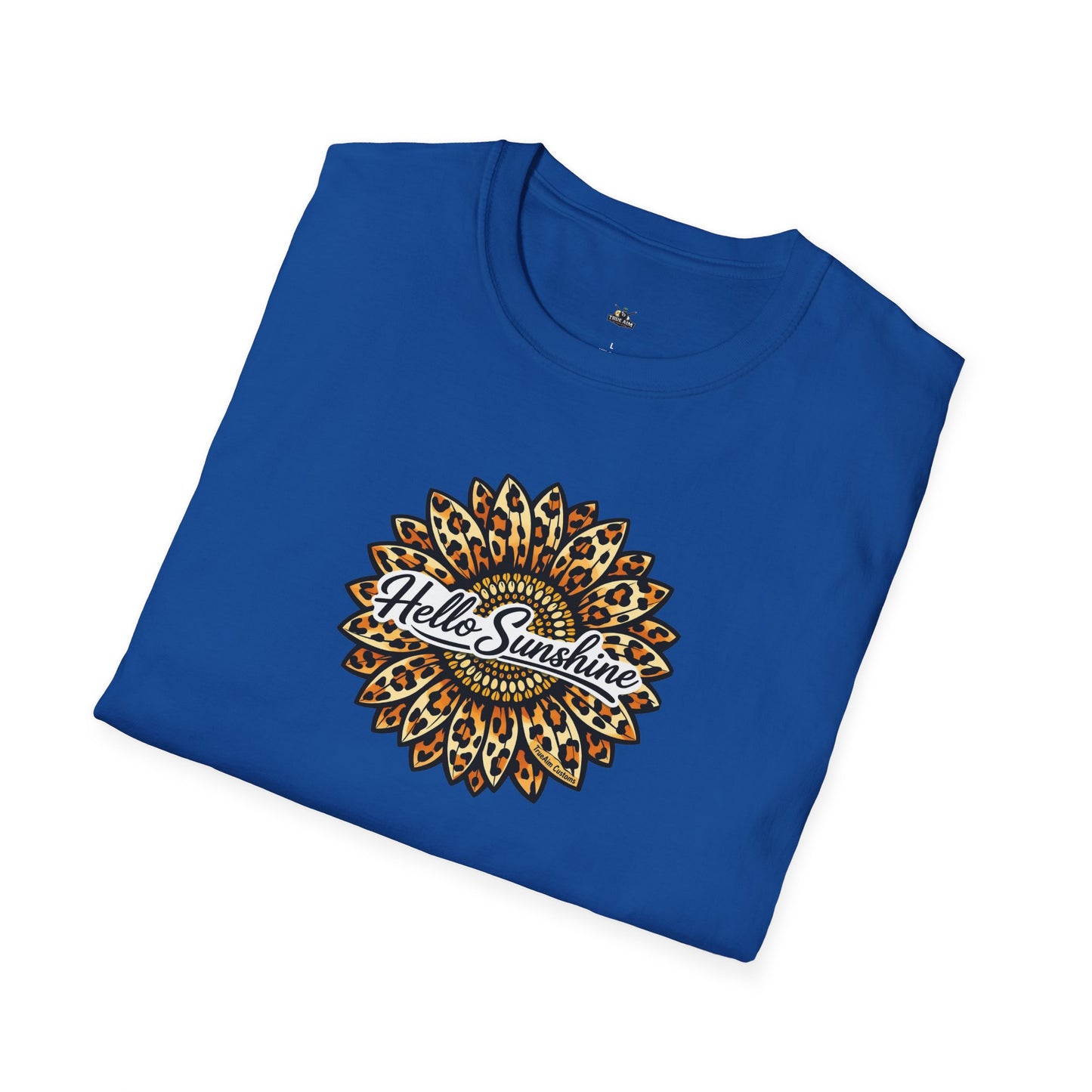 Hello Sunshine Leopard print sunflower unisex tee shirt